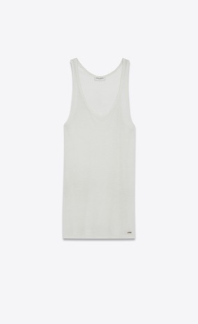 SAINT LAURENT T-Shirt and Jersey Man Tank top in ivory jersey a_V4